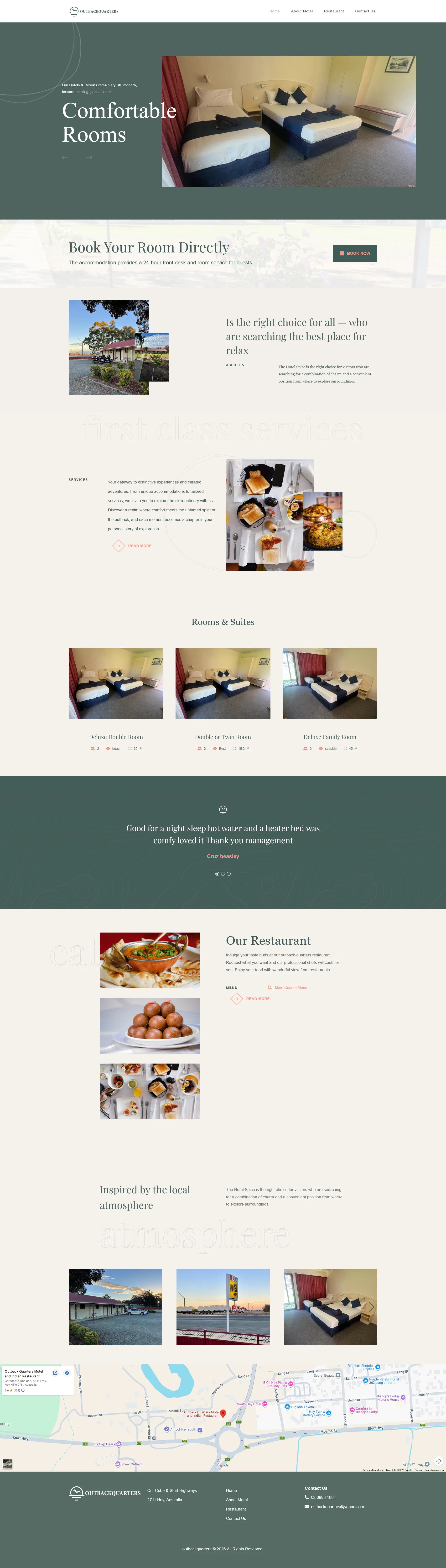 Outback Quarters Motel — website by Omnox Technologies