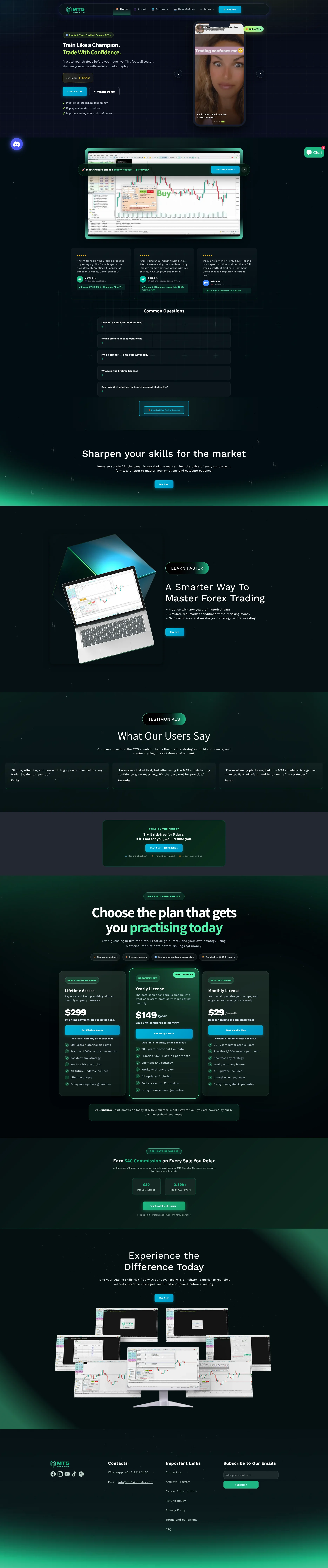 MT5 Simulator — website by Omnox Technologies