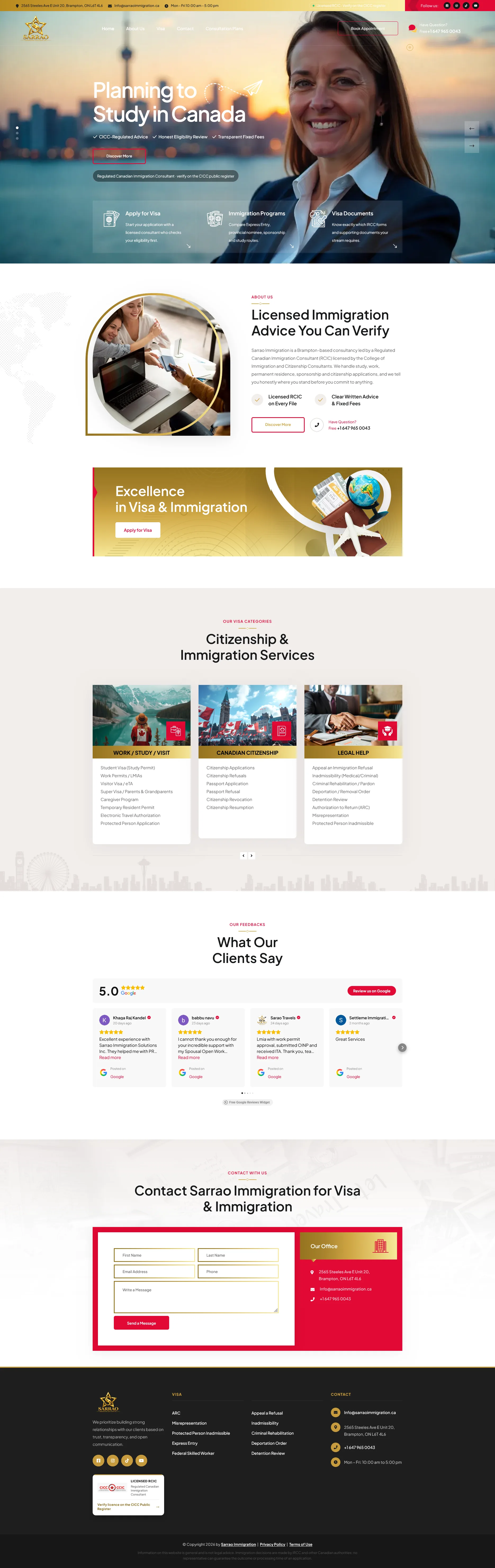 Sarrao Immigration — website by Omnox Technologies